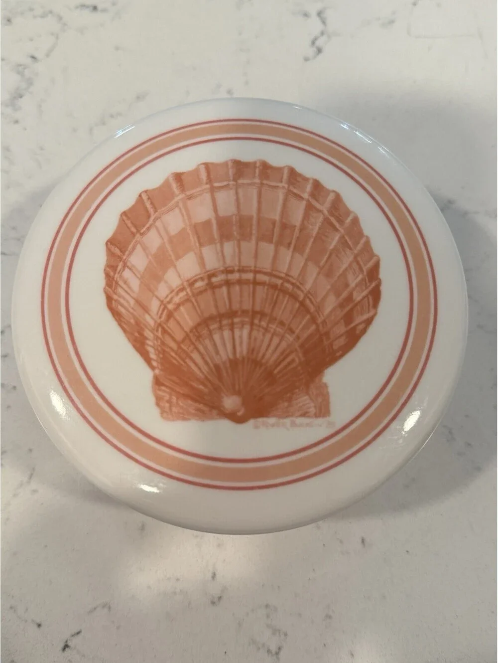 Roger Bucklin Vintage Coasters Set of 5 w/Holder Shell Melamine